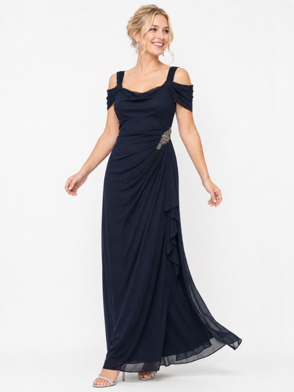 Alex Evenings - Cold-Shoulder Cowlneck Dress